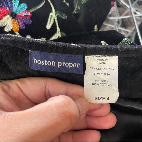Boston Proper Beaded Embroidered Boho Mini Skirt In Black Women’s Size 4 - Picture 2 of 6